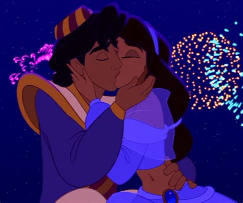 Aladdin And Jasmine ~ Aladdin 1992 Disney Kiss Disney Aladdin And Jasmine