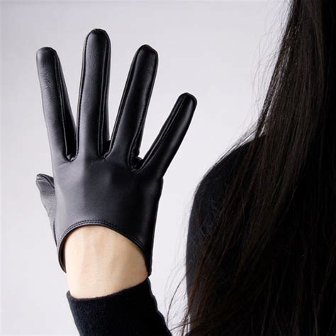 Touch Screen Genuine Leather Gloves Pure Sheepskin Ultra Short Black