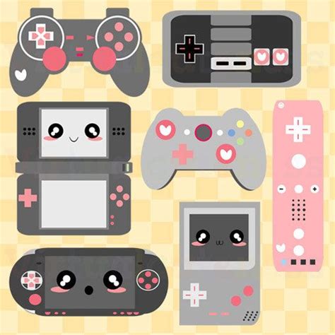 Video Game Clipart Cute Videogame Clip Art Geek Controllers Planner Retro Girl Gamer