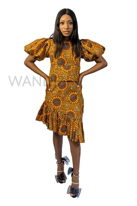 African Print Puff Sleeve Dress Ankara Dress African Clothing For Women African Dress