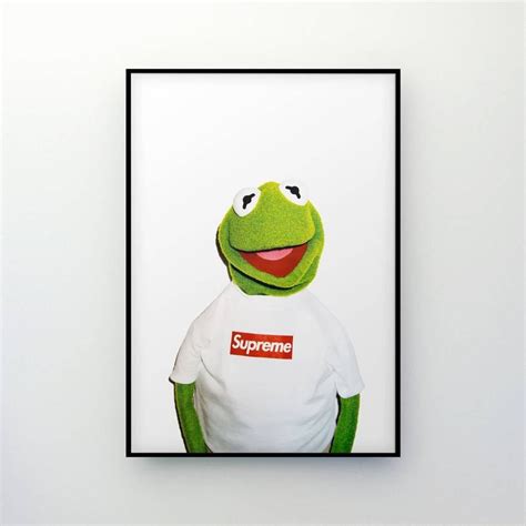 💥ready Stock💥supreme Kermit The Frog Hypebeast Premium Poster