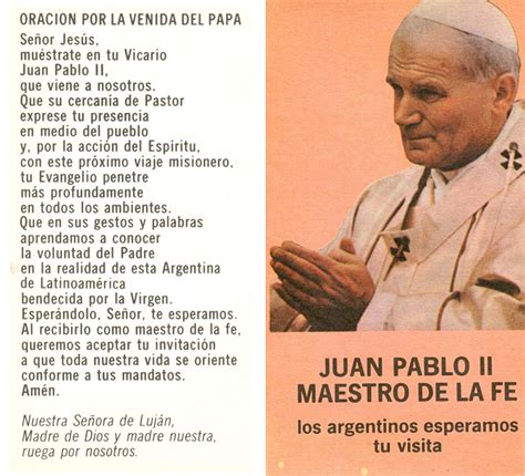 San juan pablo ii taller de oración. Oracion 2 vista Juan Pablo II a Argentina 1987 ...