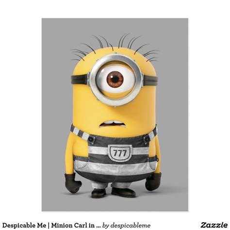 Despicable Me Minion Carl In Jail Postcard Zazzle Minions