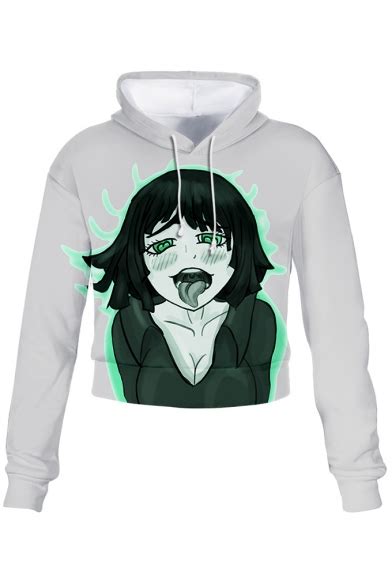 Popular Ahegao Cartoon Comic Manga Faces Pattern Long Sleeves Pullover