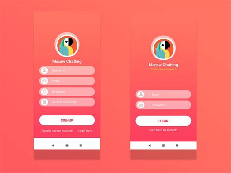 Chat Application Login Form Uplabs
