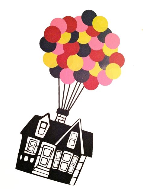 Floating House With 32 Hot Air Balloons Vinyl Wall Decal Up
