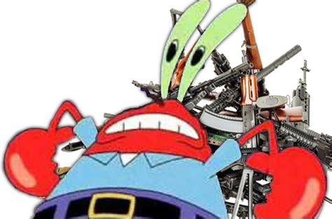 Mr Krabs Protecting Guns Blank Template Imgflip