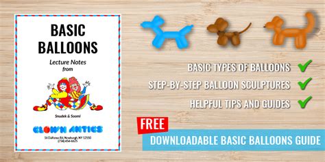 Subscribe For Your Free Basic Balloons Guide Clownantics