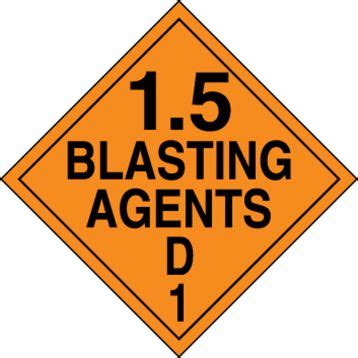 Hazard Class Explosives Blasting Agents D Dot Placard Mpl