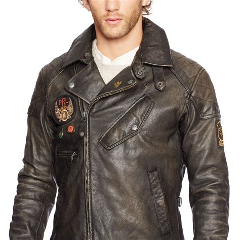 Polo Ralph Lauren Leather Motorcycle Jacket In Black For Men Lyst
