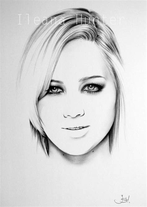 Jennifer Lawrence Minimal Portrait By Ileanahunter On Deviantart Portrait Celebrity Drawings