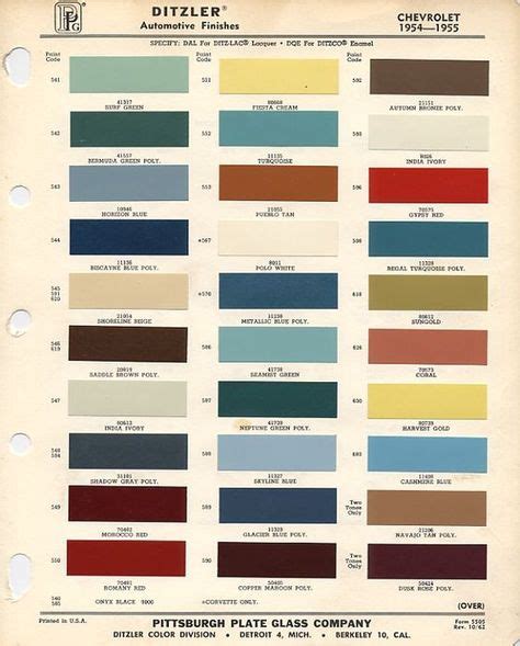 1969 Chevy Truck Color Chart