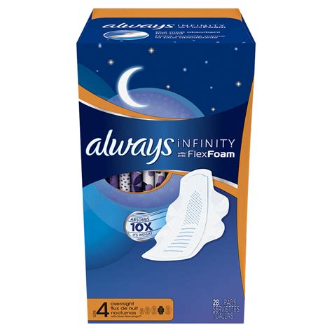 Always Infinity Size 4 Overnight Pads with Wings Unscented Reviews 2019