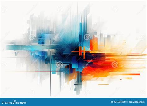 Digital Abstract Art With Glitchy Effects Stock Illustration