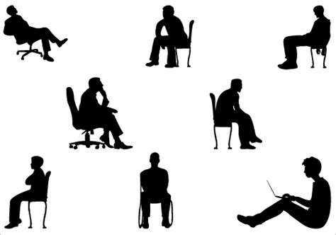 11 Vector People Silhouettes Sitting Images Architecture People