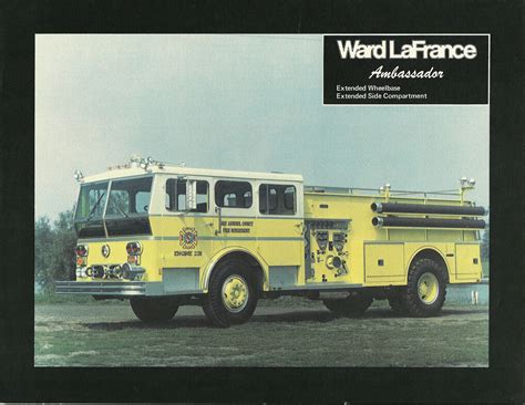 Ward Lafrance Ambassador Vintage Fire Truck Brochure Fire Trucks