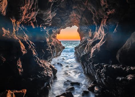 Malibu Sea Cave Sunset Dusk Fine Art Landscape Nature Phot Flickr