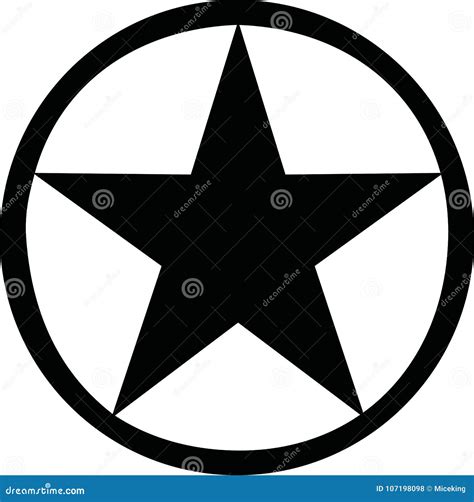 Étoile Avec Le Cercle Noir Autour De Lui Illustration De Vecteur