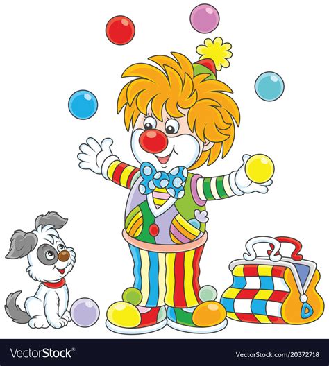 Circus Clown Juggling With Color Balls Royalty Free Vector