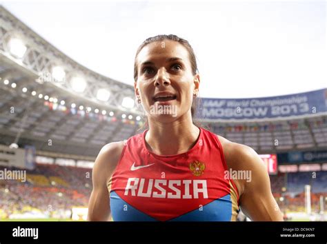 Moscow Russia 13th Aug 2013 Yelena Isinbayeva Of Russia Reacts In