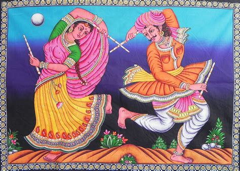 Dandiya Raas Print With Sequin X Inches Rajasthani Art My XXX Hot Girl