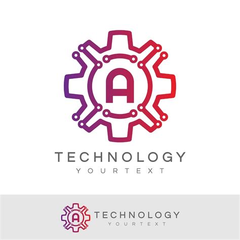 Tecnología Inicial Letra A Diseño De Logotipo Vector Premium
