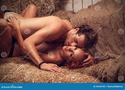 Laying In Hayloft Stock Photo Image Of Passionate Adults