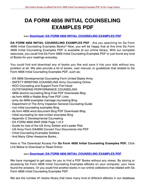 Army Initial Counseling Examples Form Fill Out And Sign Printable Pdf