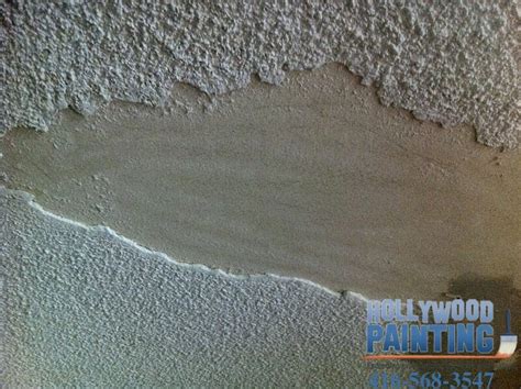 At the first sign of water damage, hire a plumber immediately to prevent damage and mold from spreading. stucco ceiling repair and removal