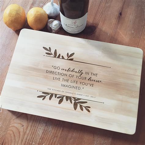 Custom Cutting Board Engraved Butcher Block With Personalized Quote
