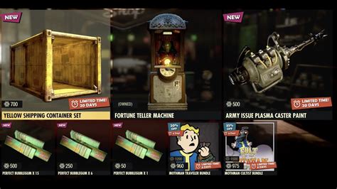 Fallout 76 Atomic Shop Items 22 March 2022 Yellow Container YouTube