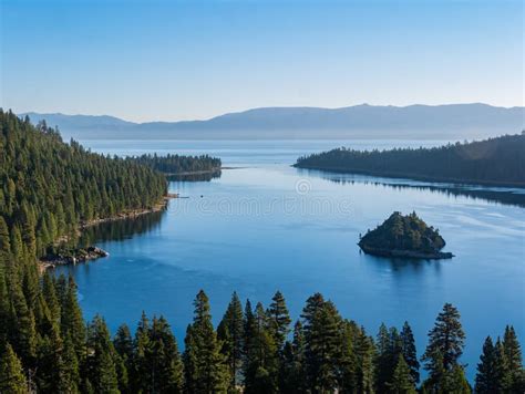 Sun Rise View Of The Lake Tahoe Emerald Bay And Fannette Island Stock