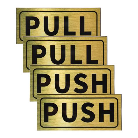 uxcell push pull door sign 2 x5 adhesive horizontal pull push sticker golden 2 set