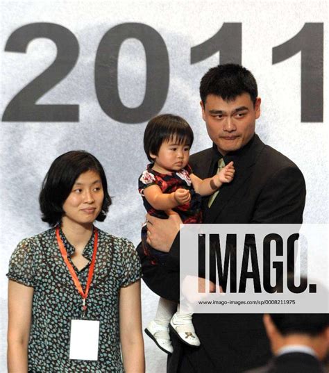 Chinese Basketball Player Yao Ming And Wife Ye Li And Daughter Yao Qinlei Attend His Press