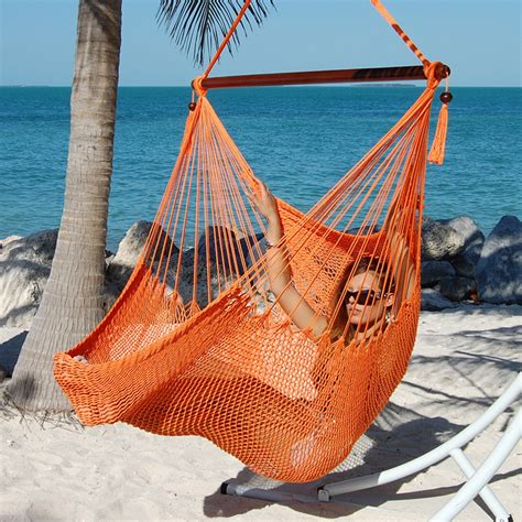 Large Caribbean Hammock Chair 48 In Orange