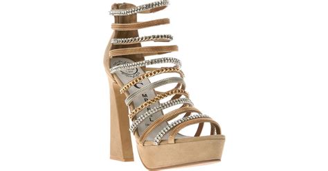 Jeffrey Campbell Shakira Chained Sandals In Nude Natural Lyst