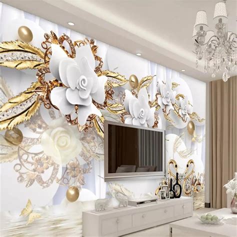 Beibehang Wallpaper Custom Wallpaper Murals 3d Circle Luxury Golden