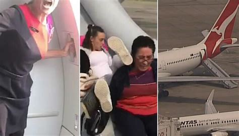 full emergency evacuation takes place after a qantas flight to perth makes emergency landing in