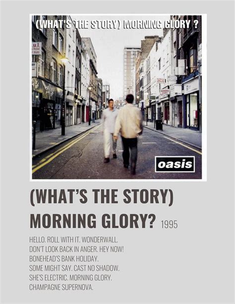 Minimalist Album Poster Whats The Story Morning Glory By Oasis