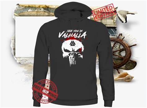 Halloween Shirt Vikings Punisher See You In Valhalla Horror 2019 T