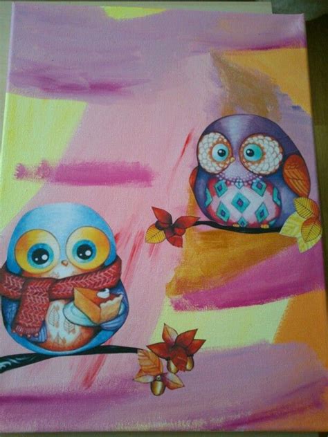 Cuadro Buhos 2 Owls Owl Painting Art