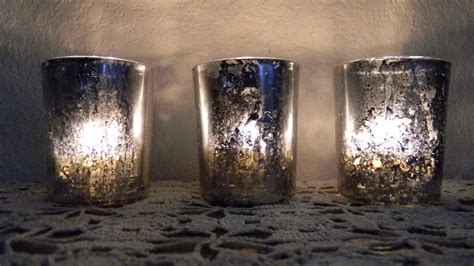 Set Of 3 Votive Mercury Glass Candle Holder By Crimsonhollow