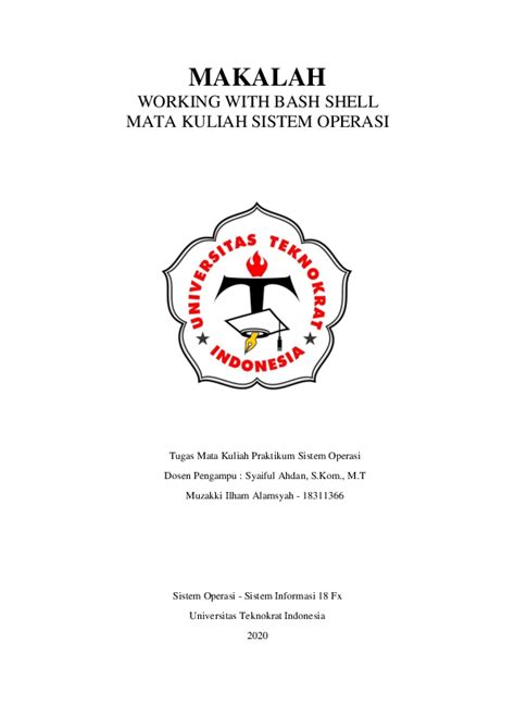 pdf makalah working with bash shell mata kuliah sistem operasi muzakki ilham alamsyah