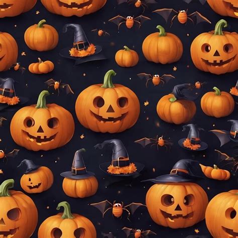 premium ai image halloween banner cute pumpkins with googly eyes witch hat set orange pumpkin