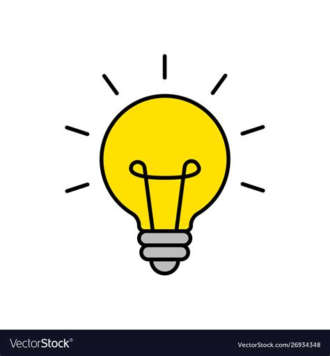 Bright Idea Icon Bulb Icon Brainstorming Vector Image