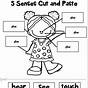 Five Senses Cut And Paste Worksheets