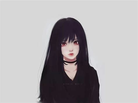 Anime Anime Girls Black Hair Kyrie Meii Portrait Looking At