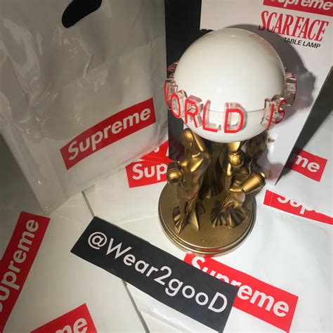 Supreme Supreme X Scarface The World Is Yours Gold Desk Lamp Grailed