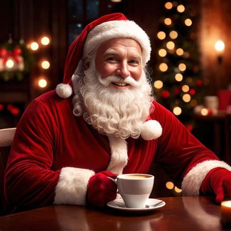 Premium Ai Image Father Christmas Santa Claus Smiling And Holding A