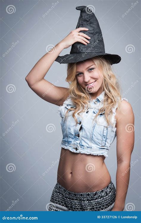 Women Wearing Witches Hat Stock Photo Image Of Costume